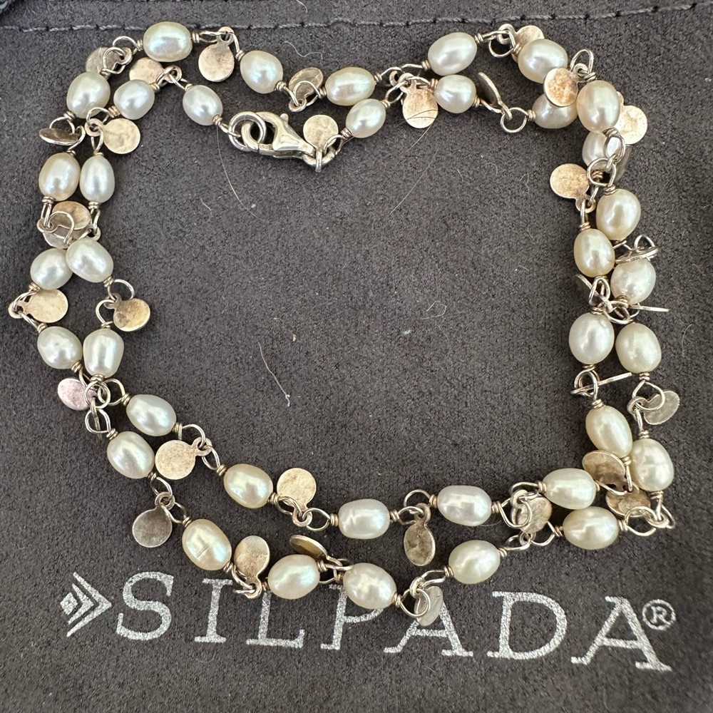 Silpada 925 Sterling Silver Fresh Catch Freshwater Pearl Necklace N1368.